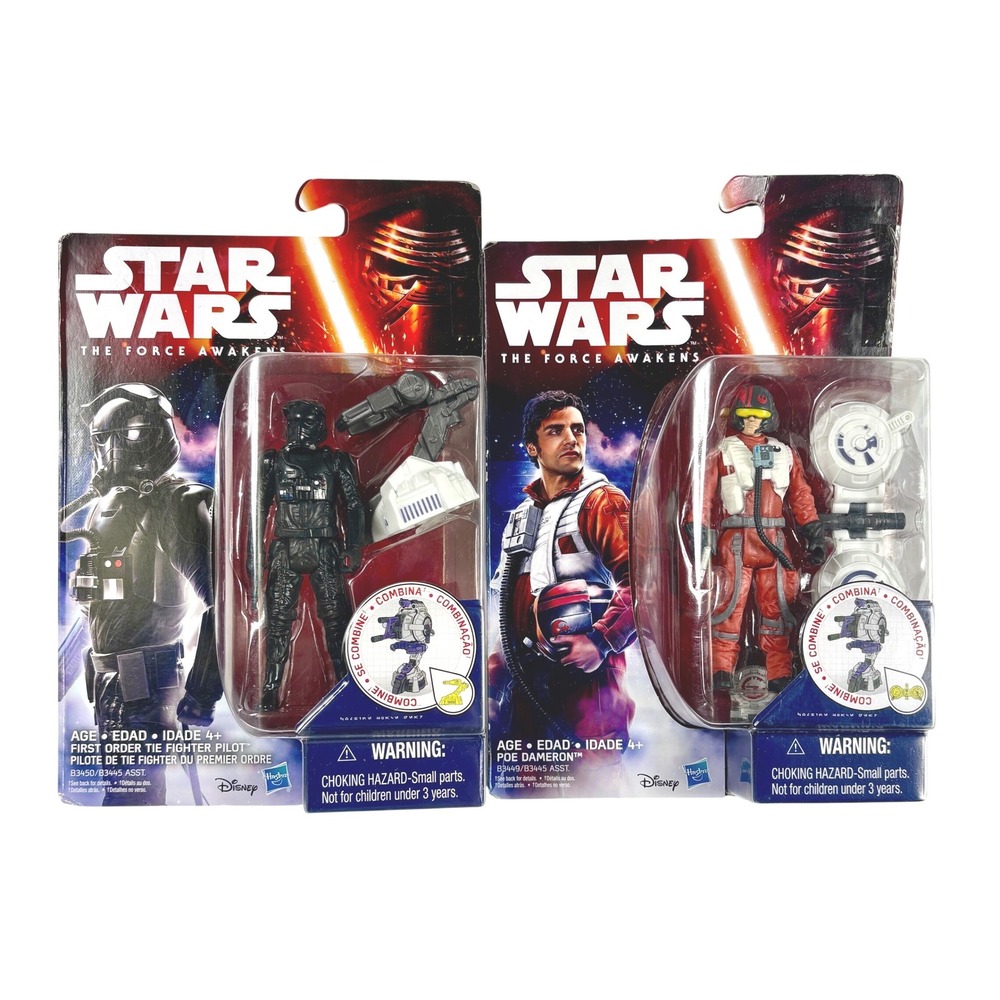 FIRST ORDER TIE FIGHTER PILOT & POE DAMERON Star Wars The Force Awakens Figures